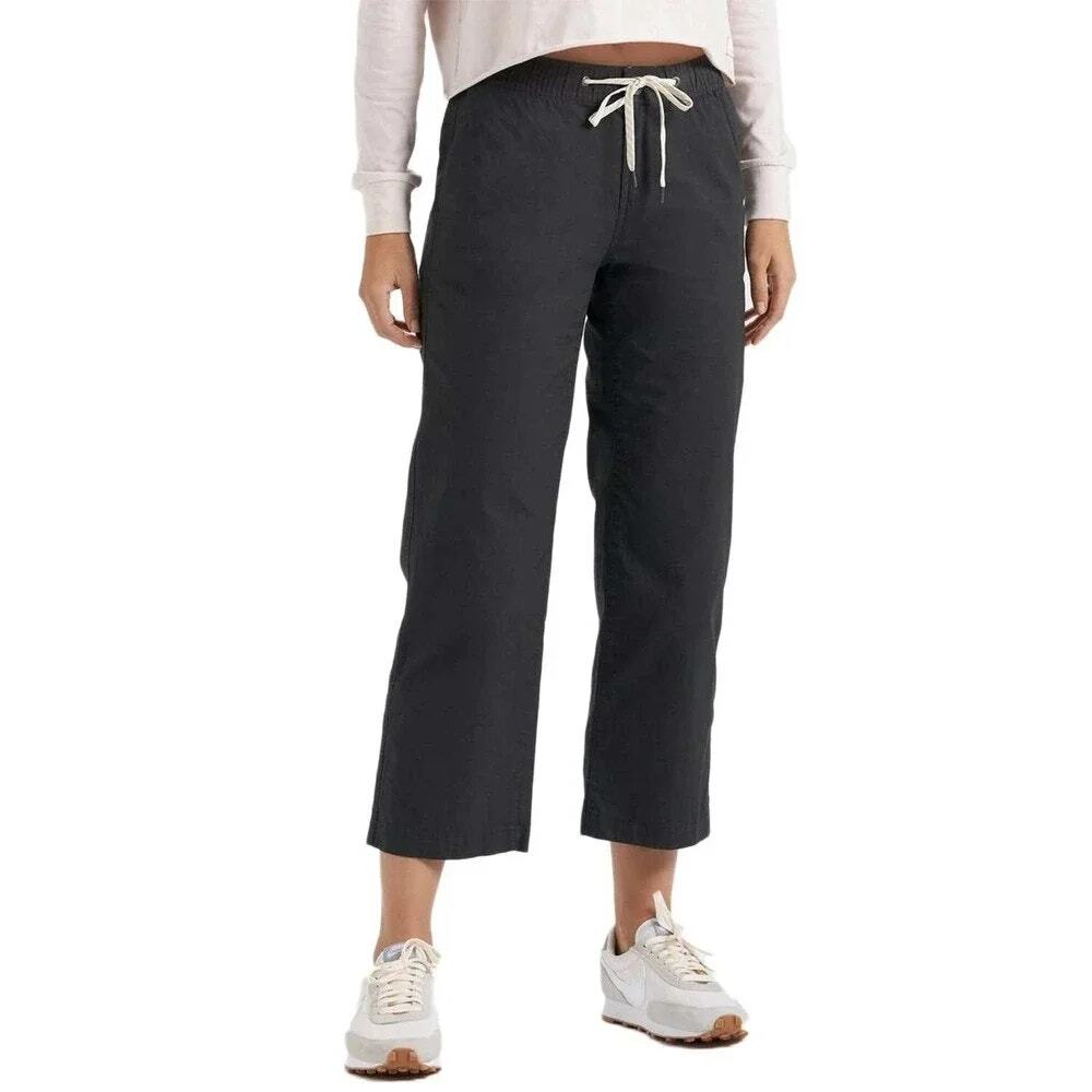 Vuori DuraTerra Ripstop Wide Leg Ankle Cropped Pants Charcoal Black Gray XS